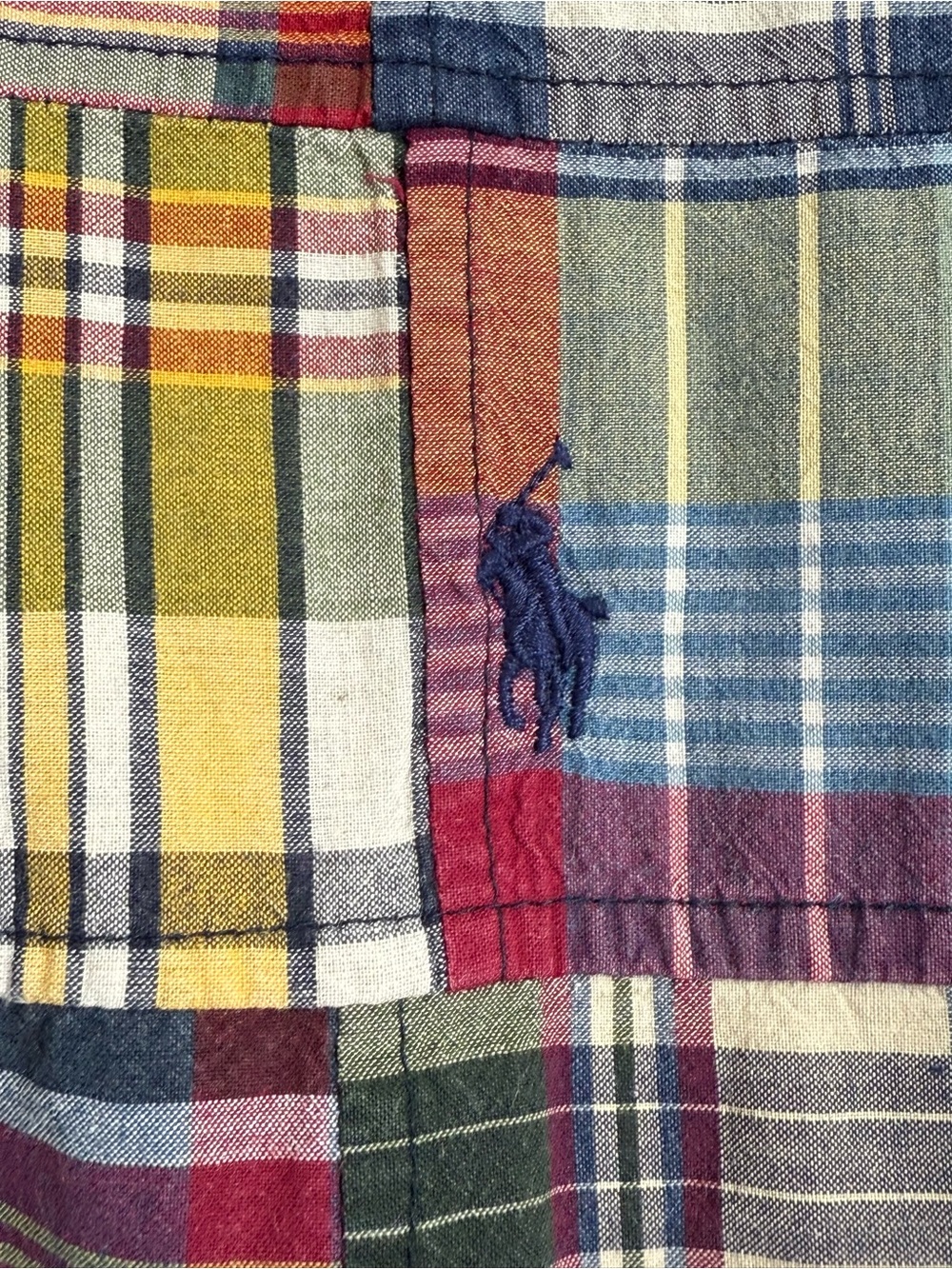 Polo Ralph Lauren Men’s M Custom Fit Madras Patchwork Shirt - Picture 2 of 9